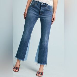 Anthropologie Pilcro & Letter Press Two Tone High Rise Flare Leg Jeans Size 29